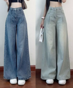 Quần bò jean ống xuông ống rộng Hari