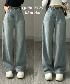 Quần bò jean ống xuông ống rộng Hari