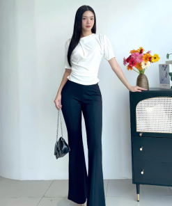 Quần ống rộng dáng loe chất liệu umi