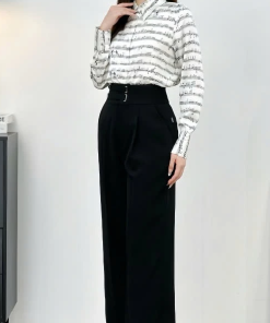 Quần ống rộng dáng suông cạp