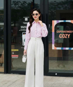 Quần ống rộng dáng suông cạp