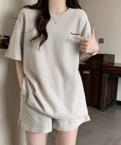 Bộ thể thao nữ mùa hè tay lỡ quần short