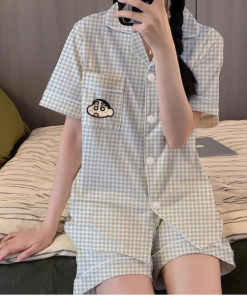 Set đồ nữ họa tiết kẻ caro màu dễ thương, đồ bộ nữ