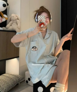 Set đồ nữ họa tiết kẻ caro màu dễ thương