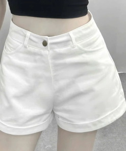 Quần short lật lai nữ chất kaki mềm mịn lưng cao tôn dáng 2025