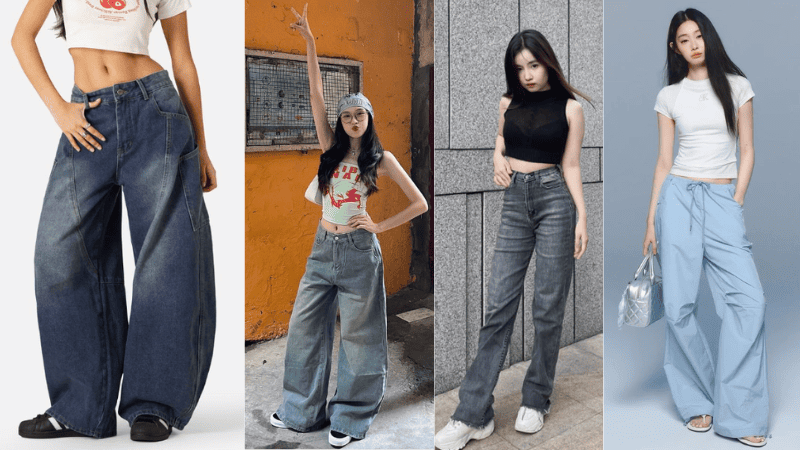 "cách phối đồ nữ đi chơi đơn giản áo croptop và quần jean"
